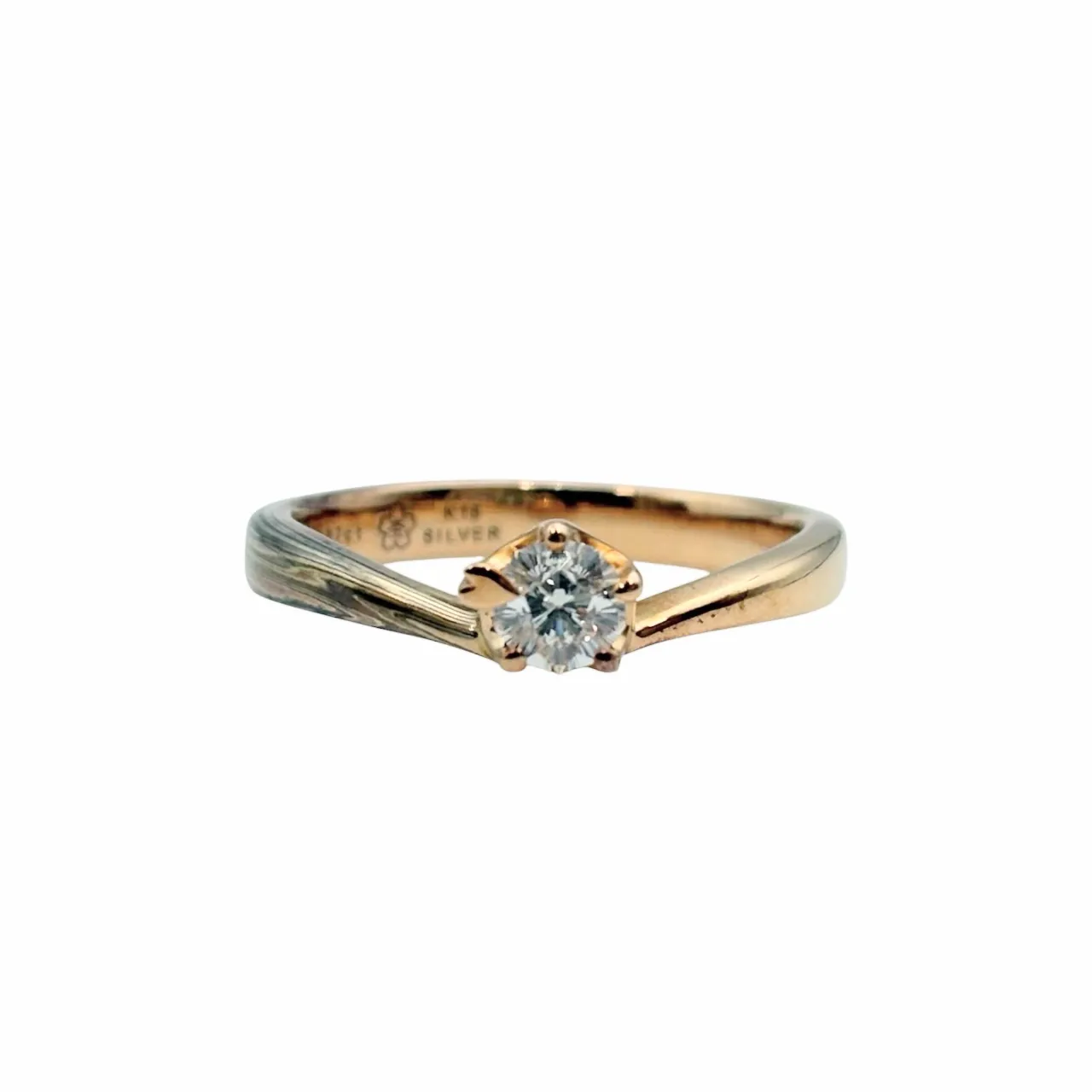 SILVER/K18 リング D0.207ct